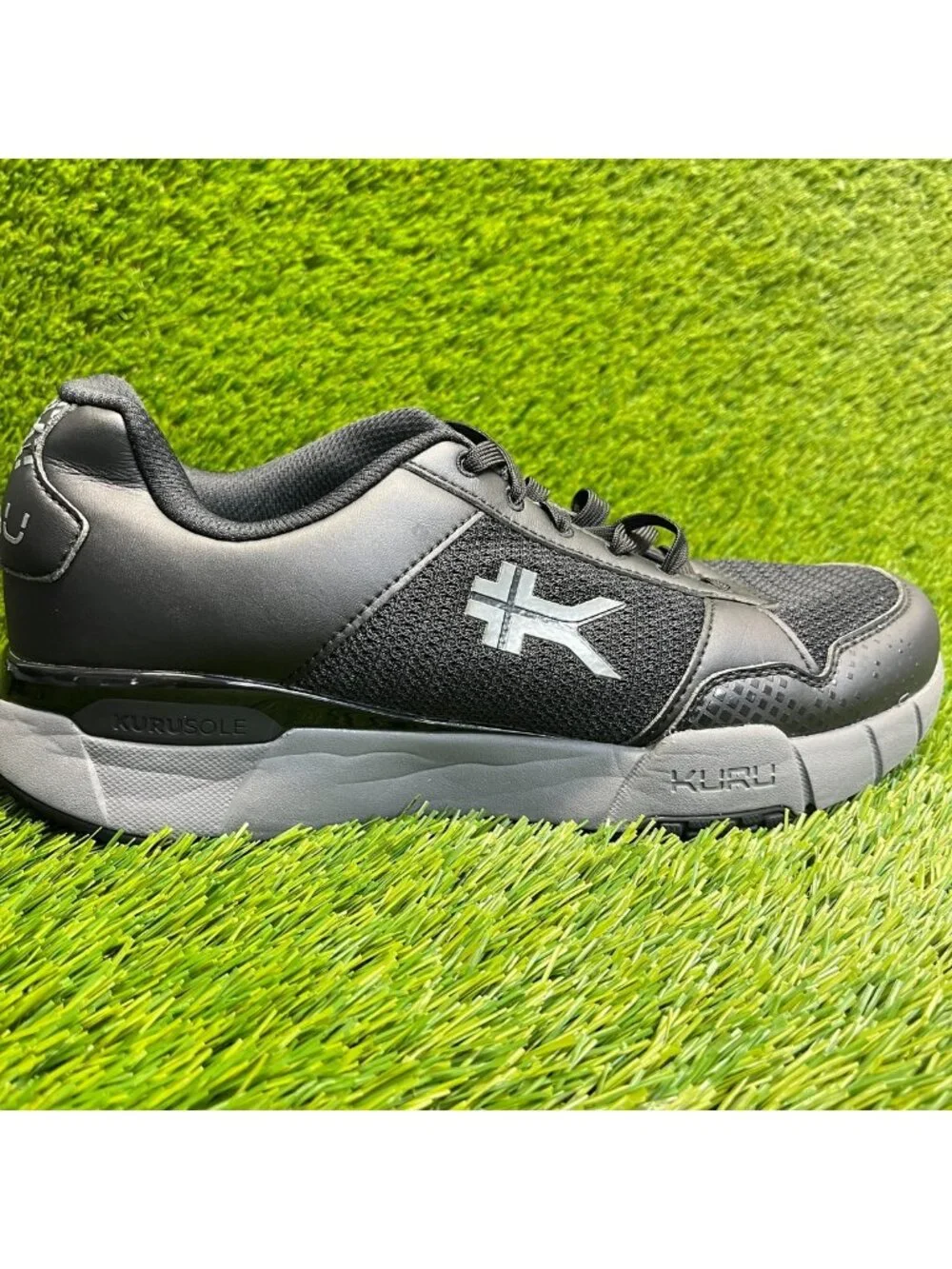 Kuru Quantum 2.0 Mens Size 10.5 Jet Black Gray Athletic Running Shoes Sneakers